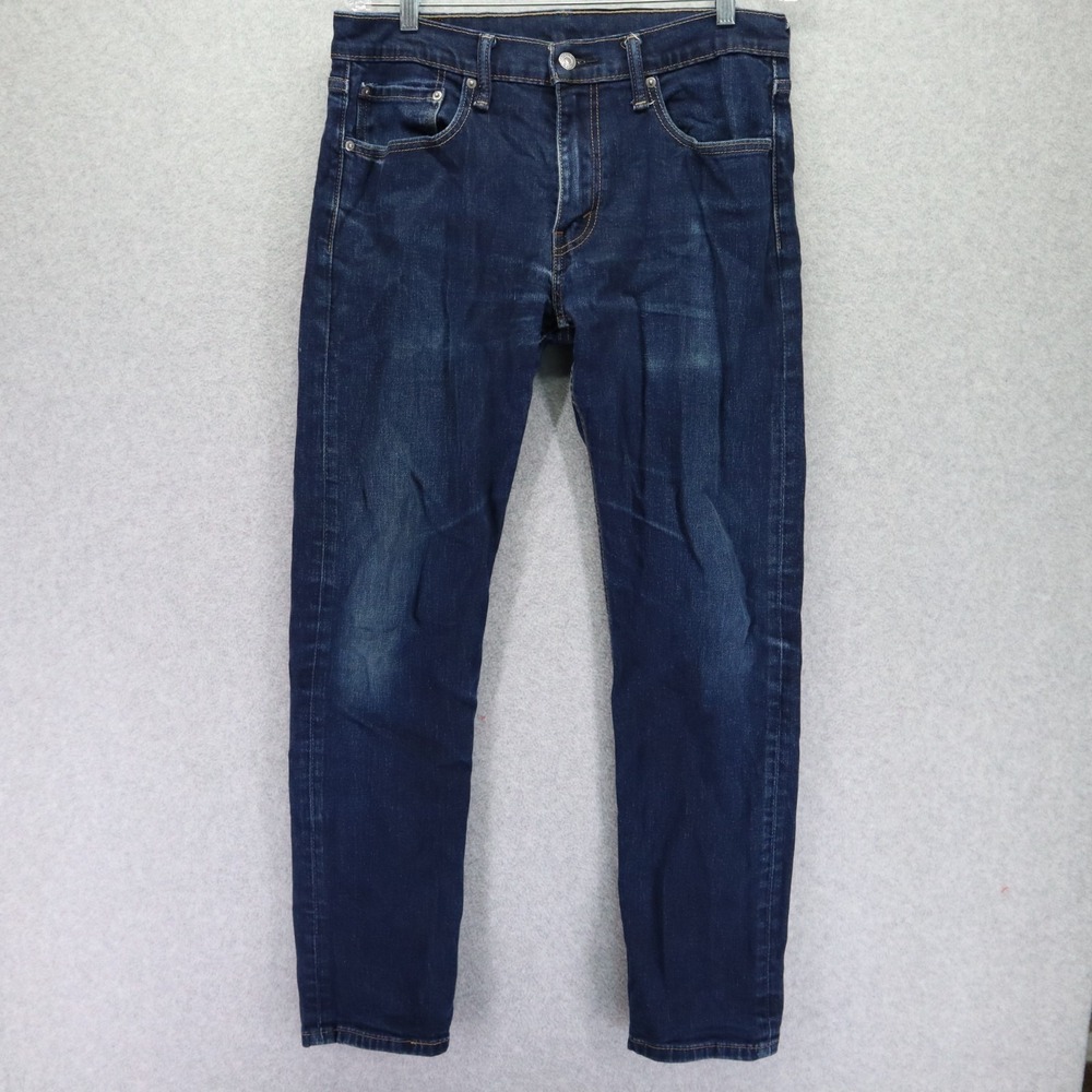 Levi's 502 Jeans Mens 32x32 Taper Fit 5-Pocket Stretch Flex Denim Dark Wash Blue